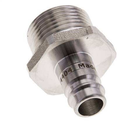 RVS 316L DN 10 Luchtkoppeling Insteeknippel G 3/4 inch Buitendraad