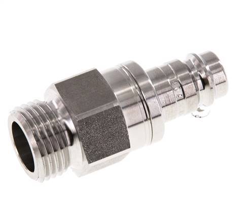 RVS 316L DN 10 Luchtkoppeling Insteeknippel G 1/2 inch Buitendraad Double Shut-Off