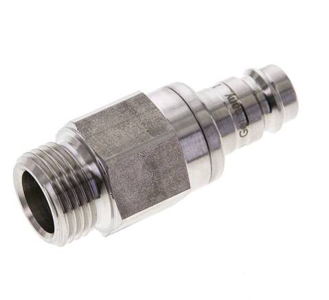 RVS 316L DN 10 Luchtkoppeling Insteeknippel G 1/2 inch Buitendraad Double Shut-Off
