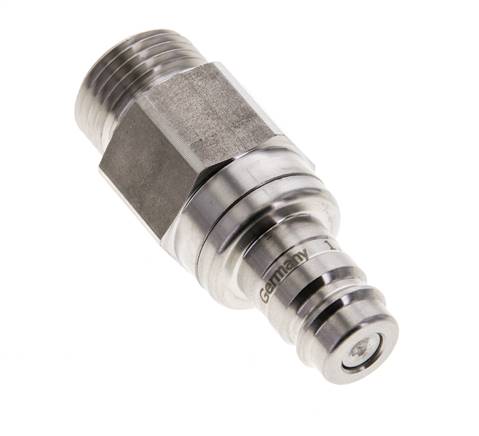 RVS 316L DN 10 Luchtkoppeling Insteeknippel G 1/2 inch Buitendraad Double Shut-Off
