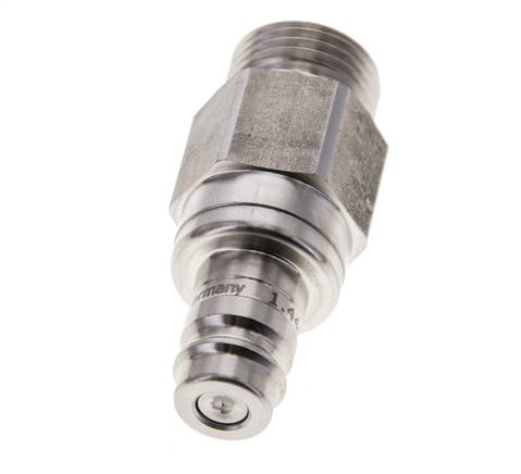 RVS 316L DN 10 Luchtkoppeling Insteeknippel G 1/2 inch Buitendraad Double Shut-Off