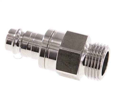 RVS 316L DN 10 Luchtkoppeling Insteeknippel G 1/2 inch Buitendraad Double Shut-Off