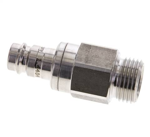 RVS 316L DN 10 Luchtkoppeling Insteeknippel G 1/2 inch Buitendraad Double Shut-Off