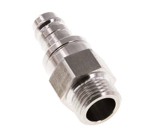 RVS 316L DN 10 Luchtkoppeling Insteeknippel G 1/2 inch Buitendraad Double Shut-Off