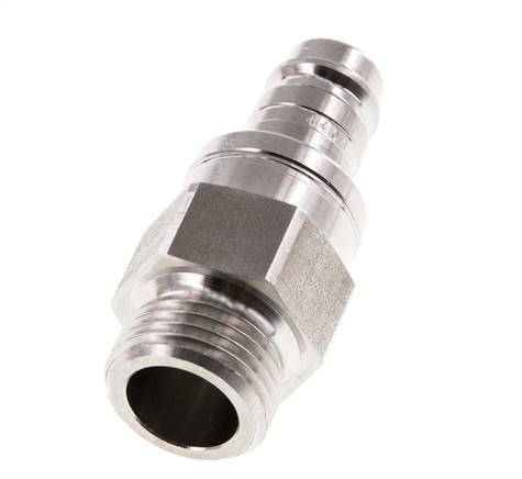 RVS 316L DN 10 Luchtkoppeling Insteeknippel G 1/2 inch Buitendraad Double Shut-Off