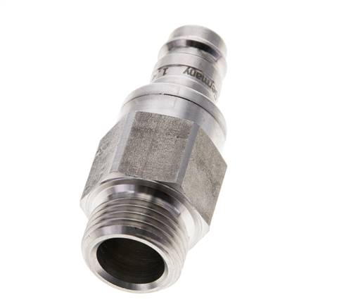RVS 316L DN 10 Luchtkoppeling Insteeknippel G 1/2 inch Buitendraad Double Shut-Off