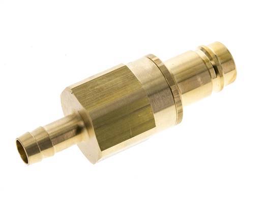 Brass DN 15 Air Coupling Plug 13 mm Hose Pillar Double Shut-Off