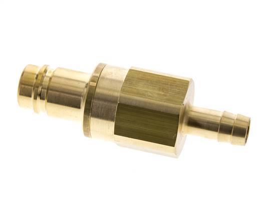 Brass DN 15 Air Coupling Plug 13 mm Hose Pillar Double Shut-Off