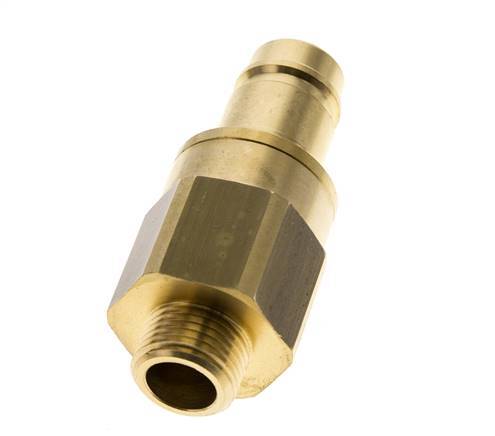 Brass DN 15 Air Coupling Plug G 1/2 inch Male Double Shut-Off