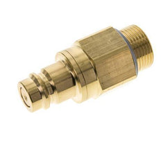 Brass DN 19 Air Coupling Plug G 1 inch Male Double Shut-Off