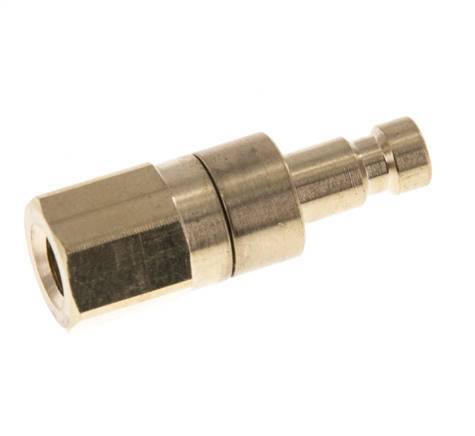 Brass DN 2.7 (Micro) Air Coupling Plug M5 Female Double Shut-Off