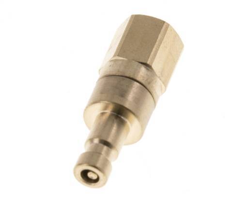 Brass DN 2.7 (Micro) Air Coupling Plug M5 Female Double Shut-Off