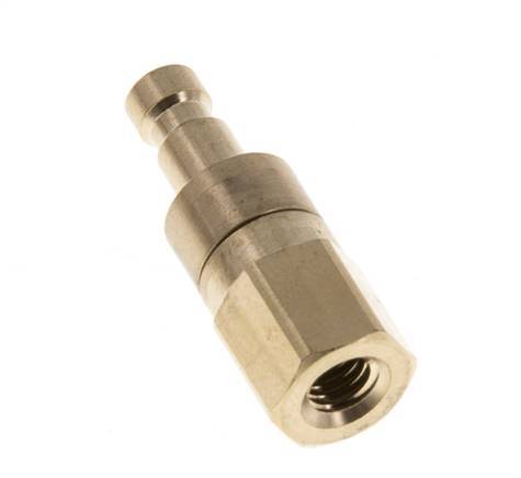 Brass DN 2.7 (Micro) Air Coupling Plug M5 Female Double Shut-Off