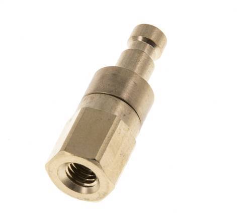 Brass DN 2.7 (Micro) Air Coupling Plug M5 Female Double Shut-Off