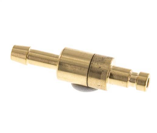 Brass DN 2.7 (Micro) Air Coupling Plug 4 mm Hose Pillar Double Shut-Off