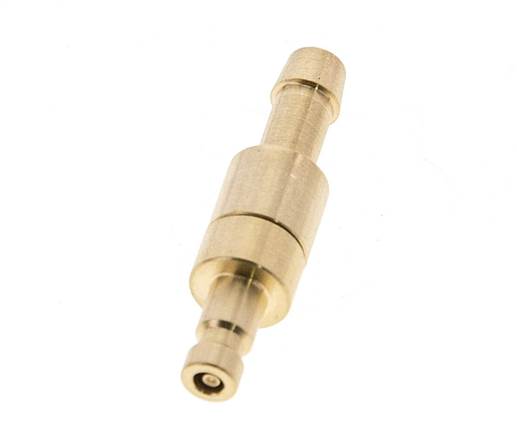 Messing DN 2.7 (Micro) Luchtkoppeling Insteeknippel 5 mm Slangpilaar Double Shut-Off