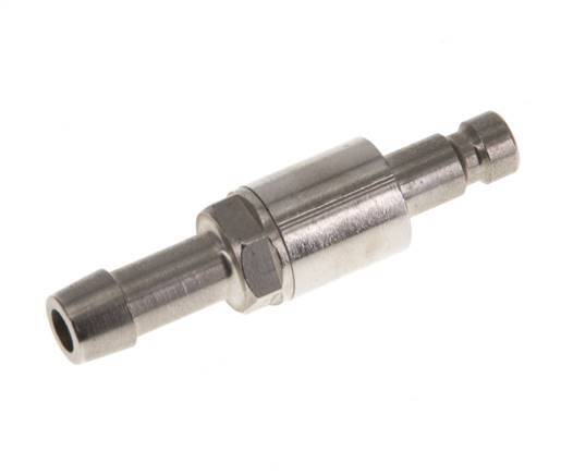 Nickel-plated Brass DN 2.7 (Micro) Air Coupling Plug 5 mm Hose Pillar Double Shut-Off FKM