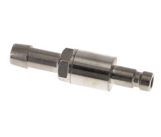 Nickel-plated Brass DN 2.7 (Micro) Air Coupling Plug 5 mm Hose Pillar Double Shut-Off FKM