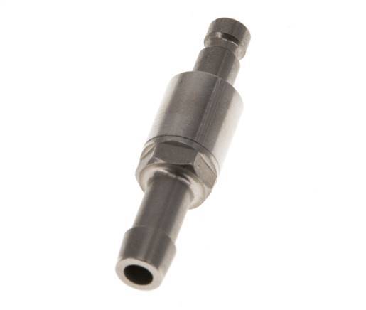 Nickel-plated Brass DN 2.7 (Micro) Air Coupling Plug 5 mm Hose Pillar Double Shut-Off FKM
