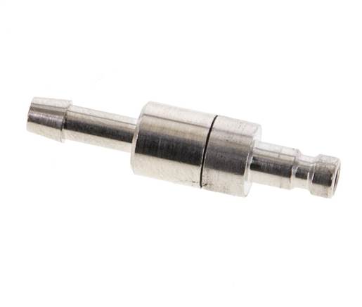 Vernikkeld Messing DN 2.7 (Micro) Luchtkoppeling Insteeknippel 4 mm Slangpilaar Double Shut-Off