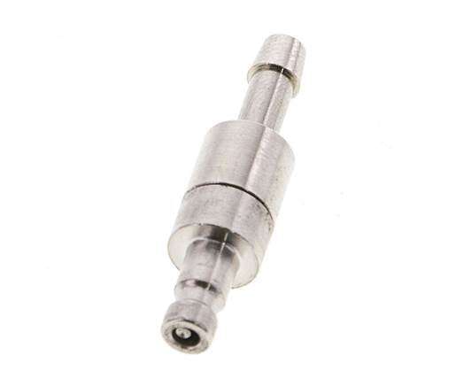 Vernikkeld Messing DN 2.7 (Micro) Luchtkoppeling Insteeknippel 4 mm Slangpilaar Double Shut-Off
