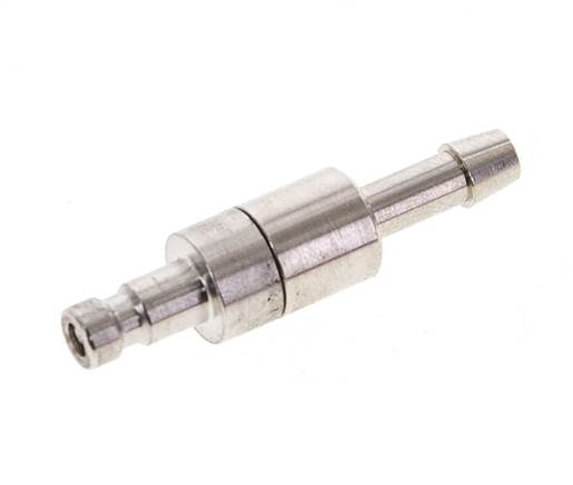 Vernikkeld Messing DN 2.7 (Micro) Luchtkoppeling Insteeknippel 4 mm Slangpilaar Double Shut-Off