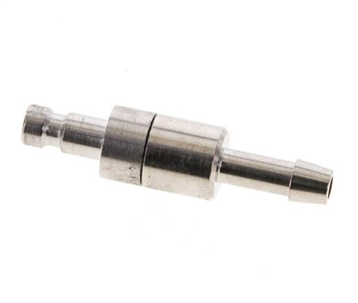 Vernikkeld Messing DN 2.7 (Micro) Luchtkoppeling Insteeknippel 4 mm Slangpilaar Double Shut-Off
