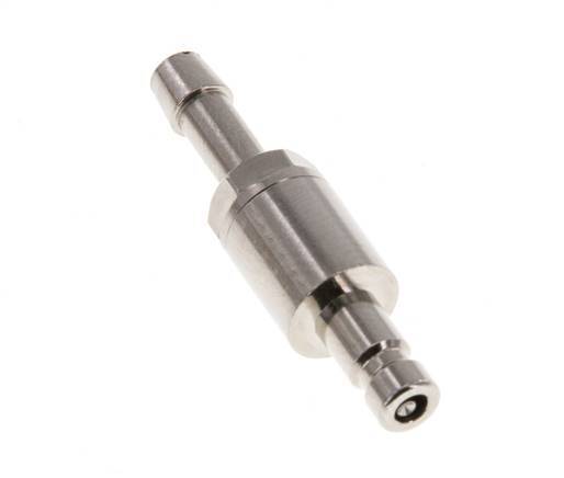 Nickel-plated Brass DN 2.7 (Micro) Air Coupling Plug 4 mm Hose Pillar Double Shut-Off