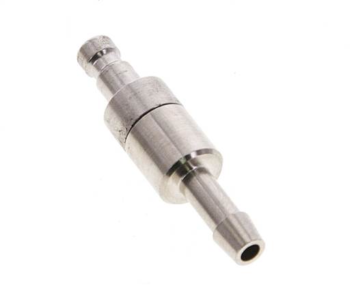 Vernikkeld Messing DN 2.7 (Micro) Luchtkoppeling Insteeknippel 4 mm Slangpilaar Double Shut-Off