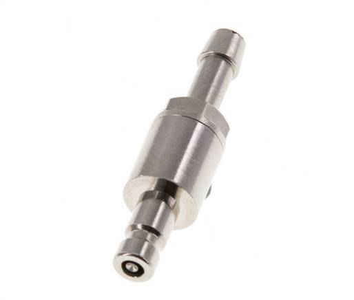 Nickel-plated Brass DN 2.7 (Micro) Air Coupling Plug 4 mm Hose Pillar Double Shut-Off