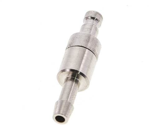 Vernikkeld Messing DN 2.7 (Micro) Luchtkoppeling Insteeknippel 4 mm Slangpilaar Double Shut-Off