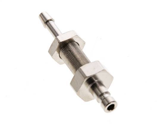 Nickel-plated Brass DN 2.7 (Micro) Air Coupling Plug 3 mm Hose Pillar Bulkhead