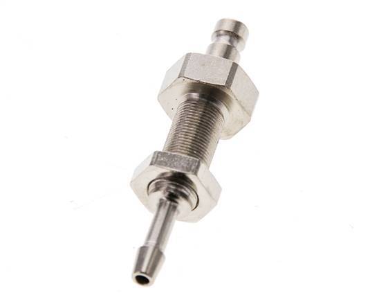 Nickel-plated Brass DN 2.7 (Micro) Air Coupling Plug 3 mm Hose Pillar Bulkhead