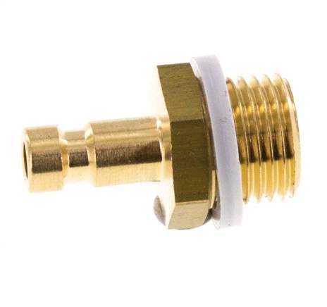 Brass DN 2.7 (Micro) Air Coupling Plug G 1/8 inch Male [5 Pieces]