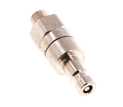 Nickel-plated Brass DN 2.7 (Micro) Air Coupling Plug M5 Male Double Shut-Off