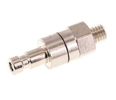 Nickel-plated Brass DN 2.7 (Micro) Air Coupling Plug M5 Male Double Shut-Off