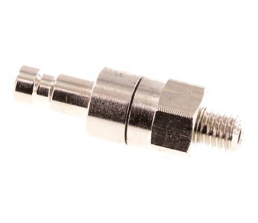 Nickel-plated Brass DN 2.7 (Micro) Air Coupling Plug M5 Male Double Shut-Off