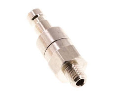 Nickel-plated Brass DN 2.7 (Micro) Air Coupling Plug M5 Male Double Shut-Off