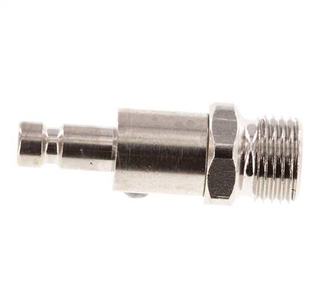 Vernikkeld Messing DN 2.7 (Micro) Luchtkoppeling Insteeknippel G 1/8 inch Buitendraad Double Shut-Off