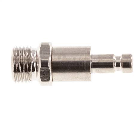 Vernikkeld Messing DN 2.7 (Micro) Luchtkoppeling Insteeknippel G 1/8 inch Buitendraad Double Shut-Off