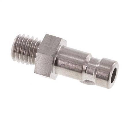 Stainless steel DN 2.7 (Micro) Air Coupling Plug M5 Male