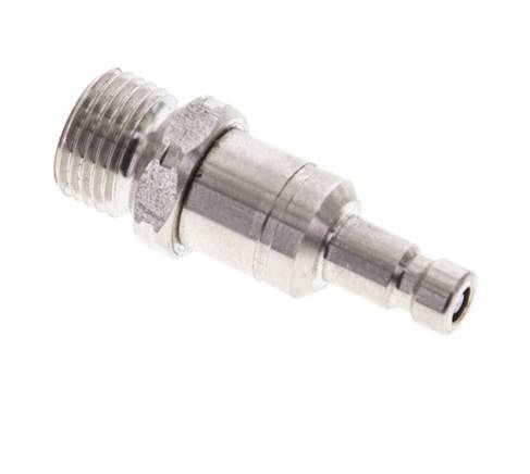 Stainless Steel 316L DN 2.7 (Micro) Air Coupling Plug G 1/8 inch Male Double Shut-Off