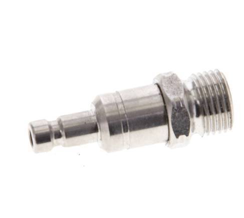 Stainless Steel 316L DN 2.7 (Micro) Air Coupling Plug G 1/8 inch Male Double Shut-Off