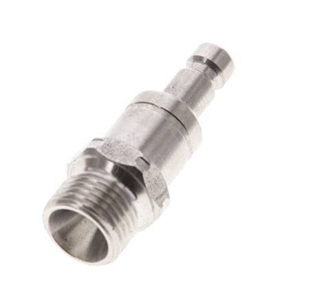 Stainless Steel 316L DN 2.7 (Micro) Air Coupling Plug G 1/8 inch Male Double Shut-Off