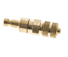 Brass DN 2.7 (Micro) Air Coupling Plug 4x6 mm Union Nut Double Shut-Off