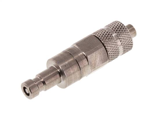 RVS DN 2.7 (Micro) Luchtkoppeling Insteeknippel 4x6 mm Push-On Double Shut-Off