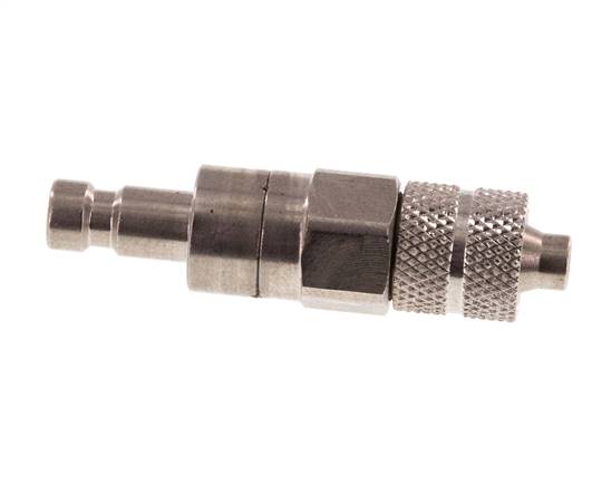RVS DN 2.7 (Micro) Luchtkoppeling Insteeknippel 4x6 mm Push-On Double Shut-Off