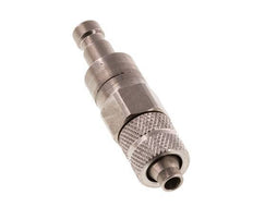 Stainless steel DN 2.7 (Micro) Air Coupling Plug 4x6 mm Union Nut Double Shut-Off