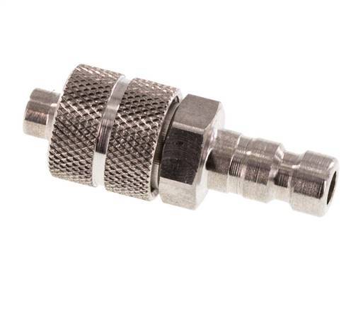 Stainless Steel 316L DN 2.7 (Micro) Air Coupling Plug 4x6 mm Union Nut