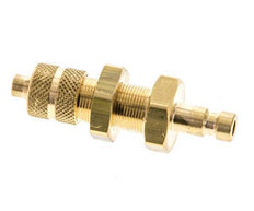 Brass DN 2.7 (Micro) Air Coupling Plug 4x6 mm Union Nut Bulkhead